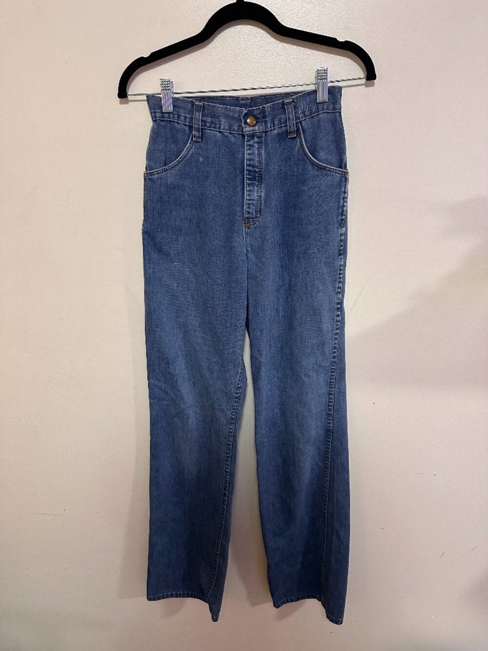 70's high rise denim straight/flare cut jeans